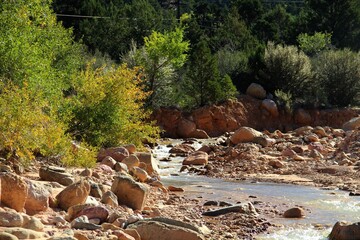 A stream of water in the desert.