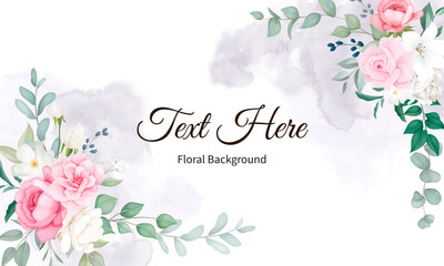 Beautiful soft floral and leaves background design
