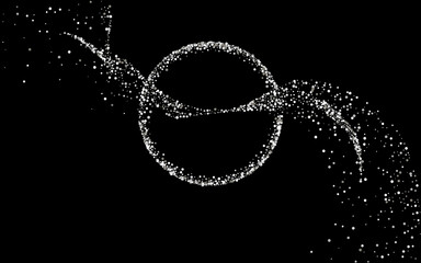 Silver Shine Bright Vector Black Background. 