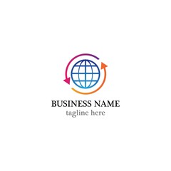 Global logo template vector