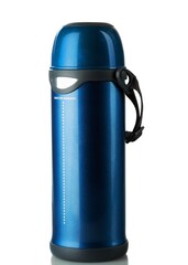 Blue Thermos Isolated on White