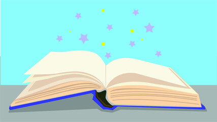 Flat vector illustration with book