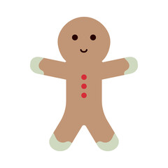 happy merry christmas ginger cookie flat style icon