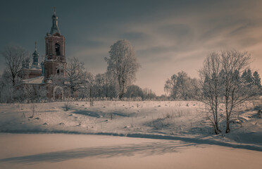 church in winter