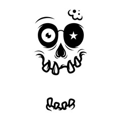 Skull Horror Smile Graphic Illustration Vector Art T-shirt Design