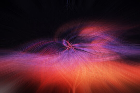 Abstract Image Of Illuminated Light Paintings Against Black Background