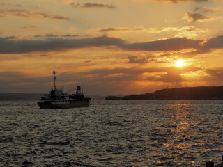 port,sun rise ship