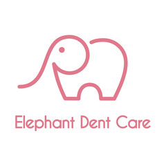 Elephant dent care logo simple line art minimalist design