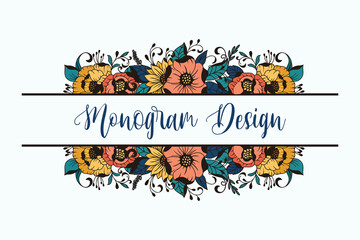 Floral frame with space in the midle