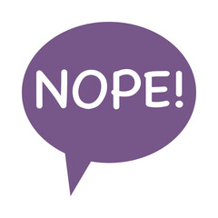 speech bubble with nope word