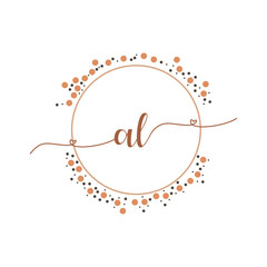 AL Initial monogram handwriting luxury illustration