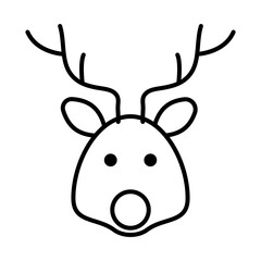 happy merry christmas reindeer line style icon