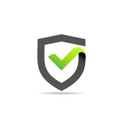 guard logo with tick mark concept, shield check mark logo
