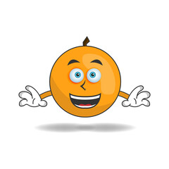 Orange mascot character with smile expression. vector illustration