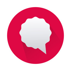 speech bubble in red circle isolated icon