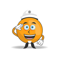 The Orange mascot character becomes a sailor. vector illustration