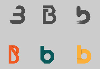 set of letter B logo design
