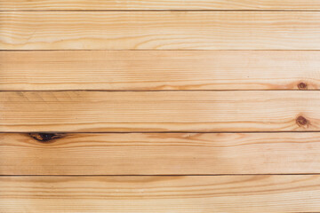 Fototapeta premium Above view of brown panel wooden texture background. Old striped lumber wall. The table plank teak. Top view