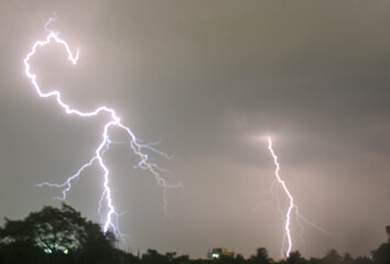 lightning over the city