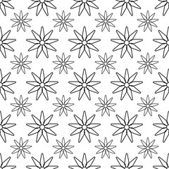 Seamless vector pattern of Geometric floral background isolated on a white background. Abstract geometric pattern. Suits for Decorative Paper, Packaging, Covers, Gift Wrap, etc. Vector EPS10.