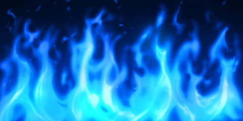燃え盛る青い炎のイラスト　エフェクト　燃焼　炎上　背景装飾