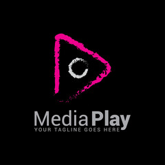 Media play logo icon vector template.