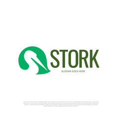 Stork bird logo design