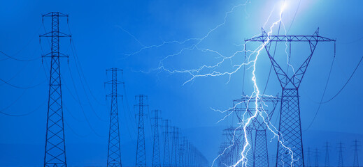 High voltage power lines and lightning 