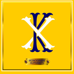 Luxury Logo set with Flourishes Calligraphic Monogram design for Premium brand identity. blue and white Letter with Graceful Royal Style.
Calligraphic Beautiful Logo. Vintage Drawn Emblem