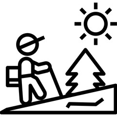 Mountain Hiking Vector 