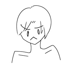 やる気満々のキリっとした顔をした中性的なショートヘアの人物