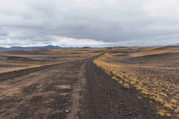 Fototapeta na wymiar Scenic landscape view of Icelandic road