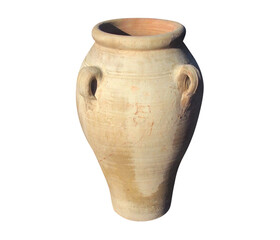 Tunisian clay amphora. Isolated with clipping path.
