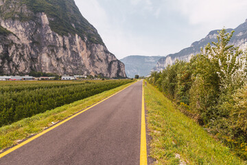 Bike path in the Alps
