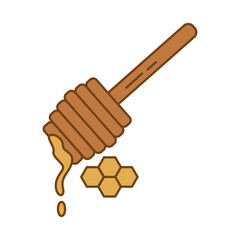 sweet honey with wooden stick fill style icon