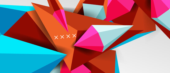 3d low poly abstract shape background vector illustration