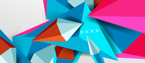 3d low poly abstract shape background vector illustration