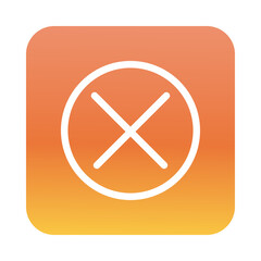 Fototapeta premium x symbol interface block gradient style icon