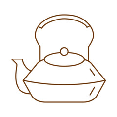 kettle tea pot kitchen line style icon