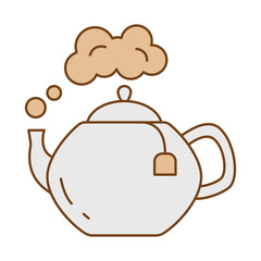 kettle tea pot hot fill style icon