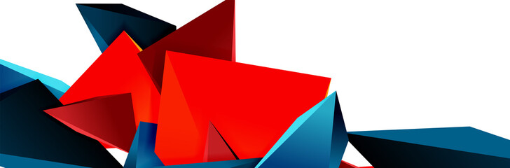 Triangle mosaic abstract background, 3d triangular low poly shapes. Geometric vector illustration for covers, banners, flyers and posters and other