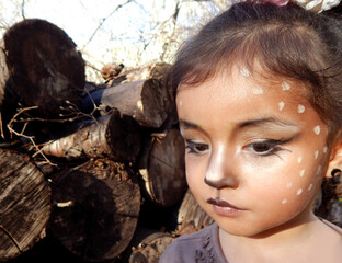 Make-up cerf dans les bois