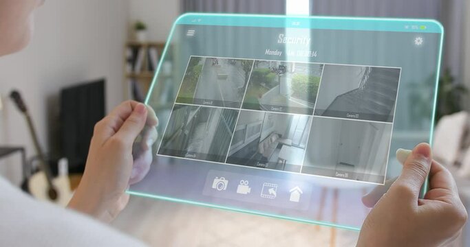 security camera system on tablet