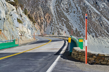 Tioga pass road in the mountains of sierra nevada, california. State route 120 in Yosemite.