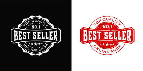 Collection of best seller label badge vintage retro logo stamp design template