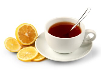 Hot drink with a lemon