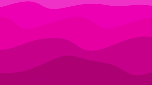 animated pink waves of fuchsia water or fluid in different tones or mountains of a landscape with rose flowers  in motion - digital flat design background for a cartoon