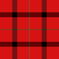 Christmas and new year tartan plaid. Scottish pattern in black, green and red cage. Scottish cage. Traditional Scottish checkered background. Seamless fabric texture. Vector illustration