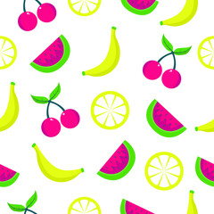 Hand drawn fruits seamless pattern