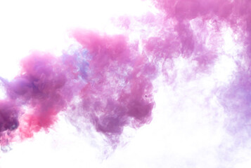 Blue and pink smoke isolated on a white